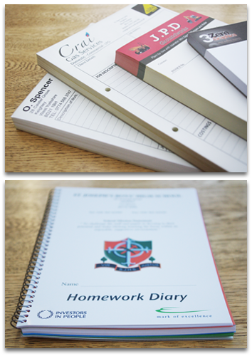 Invoice and Headed Notepads, Student Homework Diary