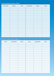 Teacher Planner A4 Blue Exam Dates